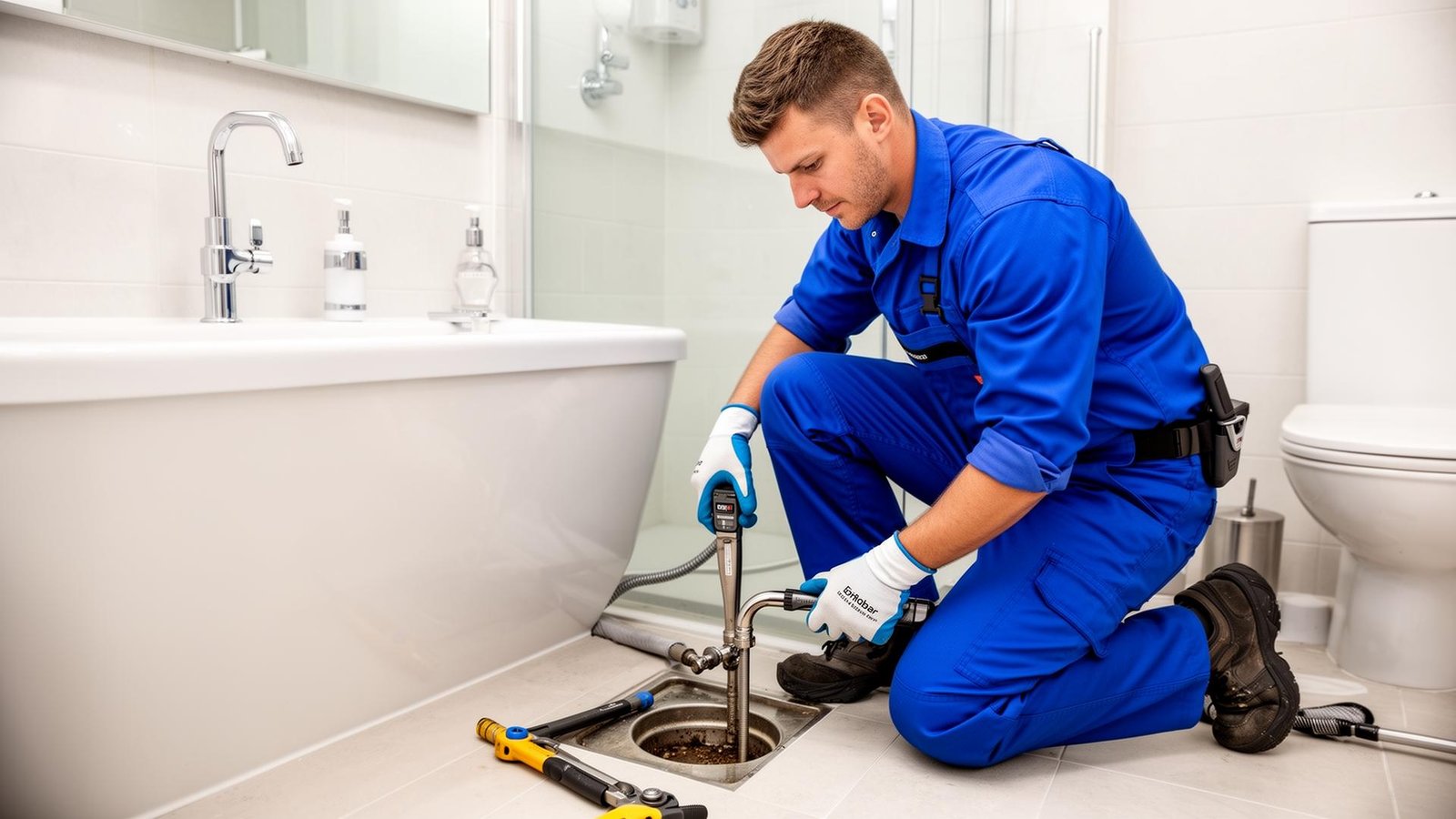 Desentupidora em Cuiabá - profissional realizando desentupimento